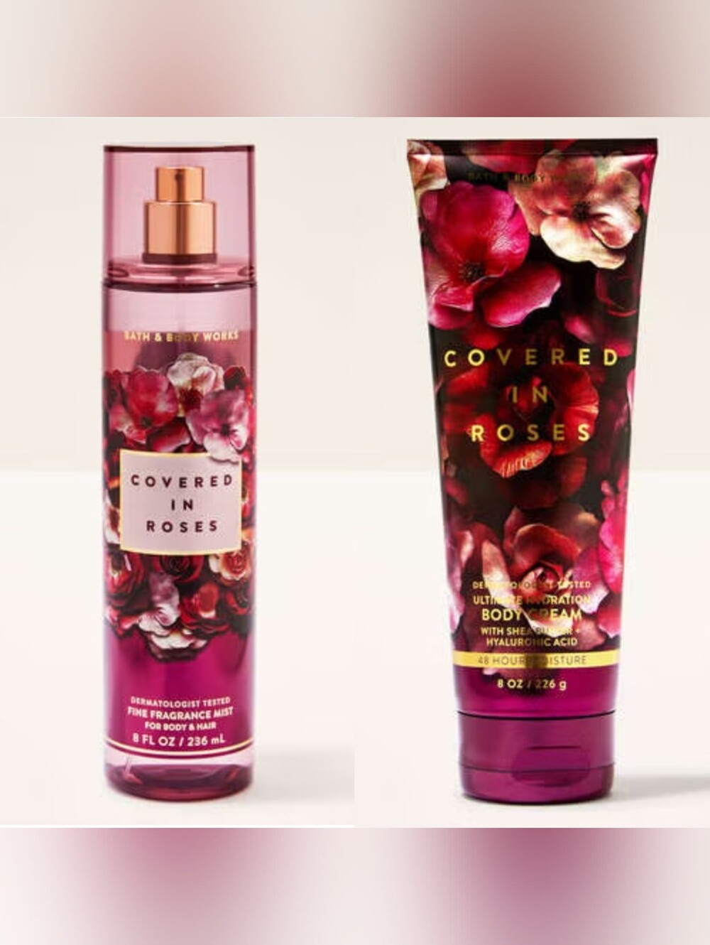 2 Pc. Set - Bath & Body Works Covered in Roses - NEW!